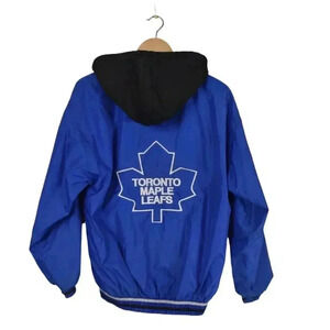 Vintage Toronto Maple Leafs Jacket Blue Hooded Insulated Size Medium